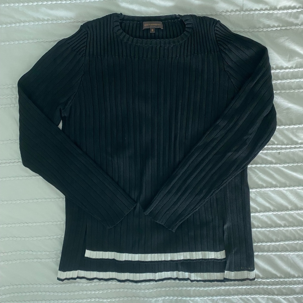 Men's Black Ribbed Sweater